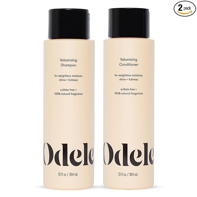 Odele Volumizing Sulfate-Free Shampoo & Conditioner Set, Adds Moisture, Shine, and Fullness for Straight or Wavy Hair Types, 13 Fl Oz Each (2-Pack)
