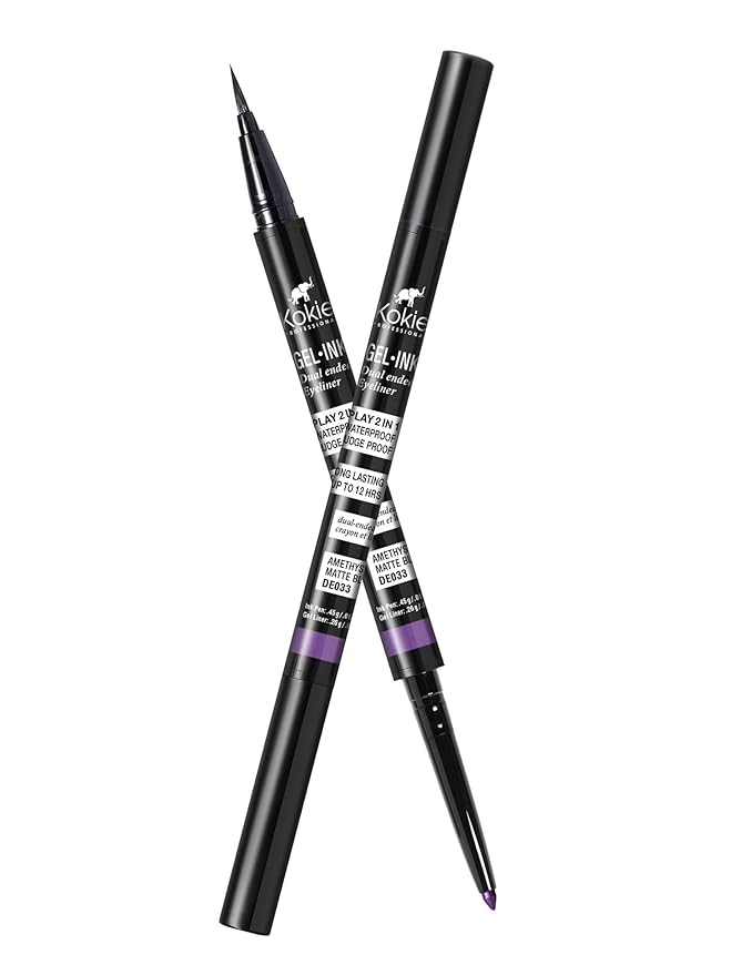 Kokie Gel Ink Dual Ended Eyeliner (Amethyst/Matte Black)