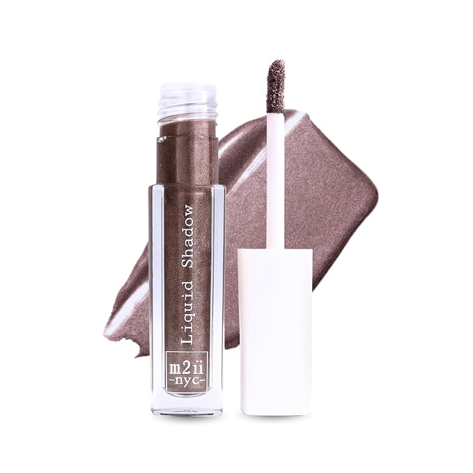 M2U NYC (Gray Lavender Liquid Eyeshadow – Quick Drying Liquid Eye Shadow with One Swipe Pigment Coverage – Long Lasting, Buildable & Blendable Crease Proof Formula – Shimmer Finish