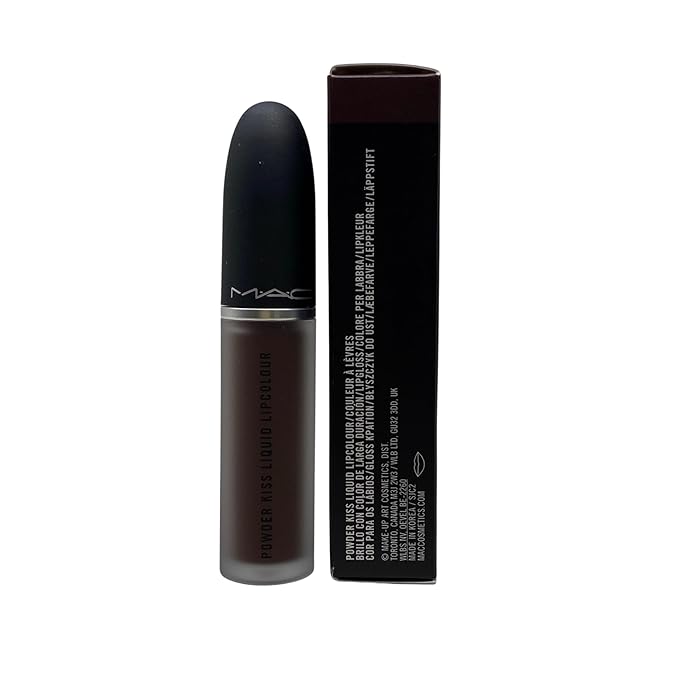 MAC Cosmetics Powder Kiss Liquid Lipcolour - 955 Chestnut (Deep warm brown) .17 oz / 5 ml