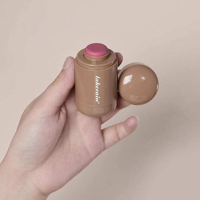 Cream Blush stick, Natural-Looking Matte Finish Makeup Blush stick, Hydrating Long Lasting Lightweight Blendable Blush for cheeks (#2 Bright Pink, 1 PC)