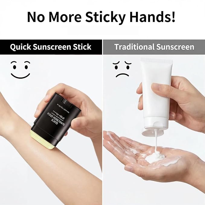 Sunscreen Stick SPF PA50++++ Broad Spectrum, Semi-Matte Korean Sunstick for Face and Body, No White Cast, Water Resistant 80 Min, Portable Sunscreen for Beach Sports Daily Use, Travel Size
