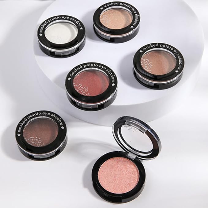 CAKAILA Monochrome Powder Eyeshadow Palette Makeup,Wine Red Natural Neutral Single Shimmer Eye Shadow for Older Women,Buildable Sparkly Eye Finish,Long Lasting Naturing-Looking