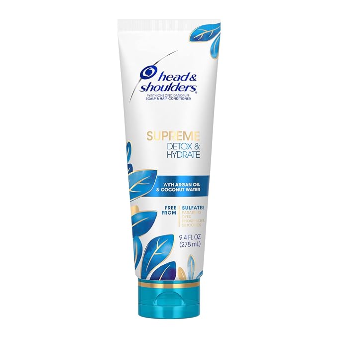 Head & Shoulders Supreme Detox & Hydrate Hair-& Scalp Conditioner,Coconut,9.4 Fl Oz,(Pack of 2)