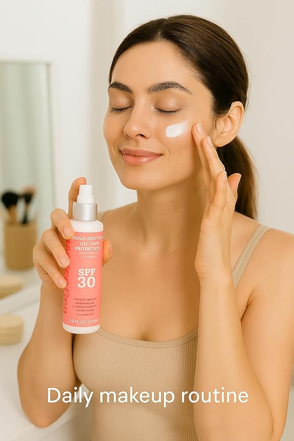 Sunscreen for face - Advanced Protection SPF 30, Full Spectrum UVA/UVB, Fragrance-Free, Lightweight, Vitamins C,E, Zinc Oxide, Japanese Green Tea, Gingko Biloba, Ginseng, Licorice Extracts 3.3 FL.OZ