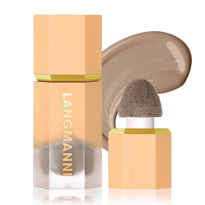 Liquid Contour Stick Makeup - Cream Face Contour Wand with Cushion Applicator, Natural Matte Long Lasting Creamy Bronzer, Lightweight Silky Blendable (#02 SOFT TAN)
