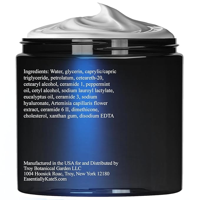 Essentially KateS Peppermint + Eucalyptus Cooling Foot Cream 8 Fl Oz – Relieves Dry, Cracked, Tired Feet – Deep Hydration with Ceramides – Non-Greasy Formula