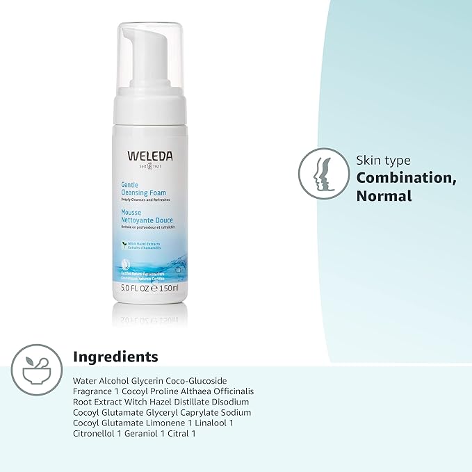 Weleda Gentle Cleansing Face Foam, 5 Ounce (Pack of 2)