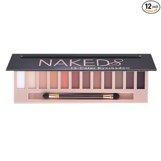 12 Colors Makeup Nude Colors Eyeshadow Palette Natural Nude Matte Shimmer Glitter Pigment Eye Shadow Pallete Set Waterproof Smokey Professional Beauty Makeup Kit (Matte Color A)