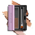BLUE LOVE 2 Color Eye Brow Powder Palette for Eyebrows Includes Applicator Brush, Waterproof Natural Eyebrow Easy Removal Eyebrow Shadow Makeup Kit (Light Brown & Light Gray)