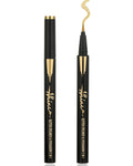 Gold Glitter Eyeliner Liquid Liner-1Pcs Gold Metallic Satin Shimmer Sparkling Colored Eye Liner Eyeshadow Makeup Pen, Long Lasting High Pigmented Waterproof Smudge-proof Eyeliner Pencil,Gift for Women