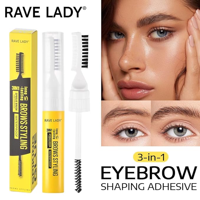 Eyebrow Sculpt Gel, Long-Lasting Brows Styling Clear-Drying & Waterproof Brow Gel Creates Laminated Brows, Comb & Brush Duo Brows