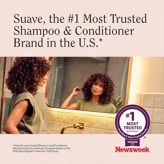 Suave Coconut Infusion Shampoo and Conditioner, Visible Damage Repair – Moisturizing Frizz Control Hair Products for Women & Men, 12.6 Oz Ea