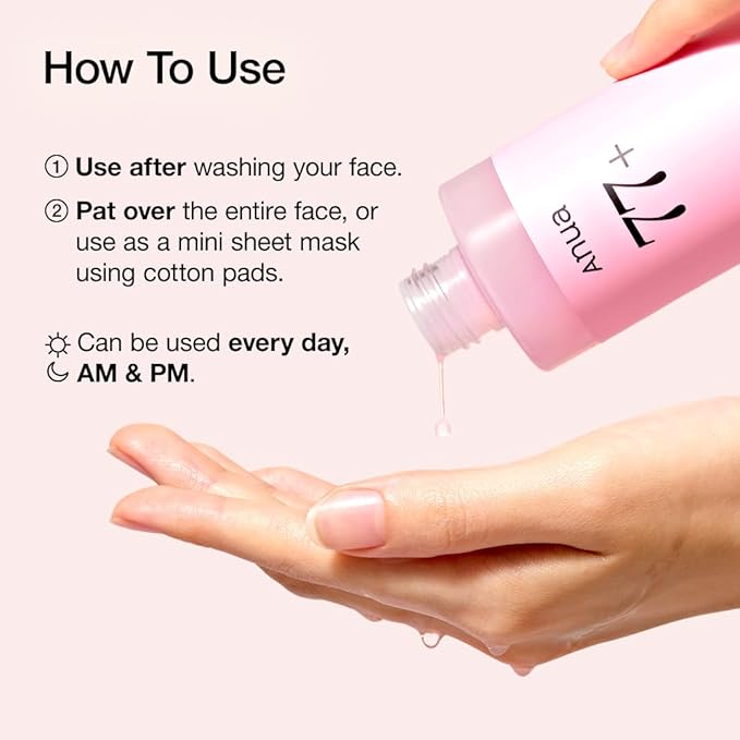 Anua Peach 77 Niacin Essence Toner, Gentle Exfoliating & Radiant Facial Essence, Hydrating & Soothing Toner, Niacinamide, Ceramide, Panthenol, Makeup Prep for Glass Skin, Korean Skincare, 8.45 fl oz