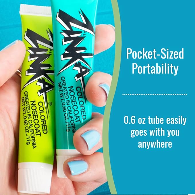 Zinka Colored Zinc Oxide Sunblock – High Zinc Formula for Nose and Face, Water & Sweat Resistant, Jungle Green