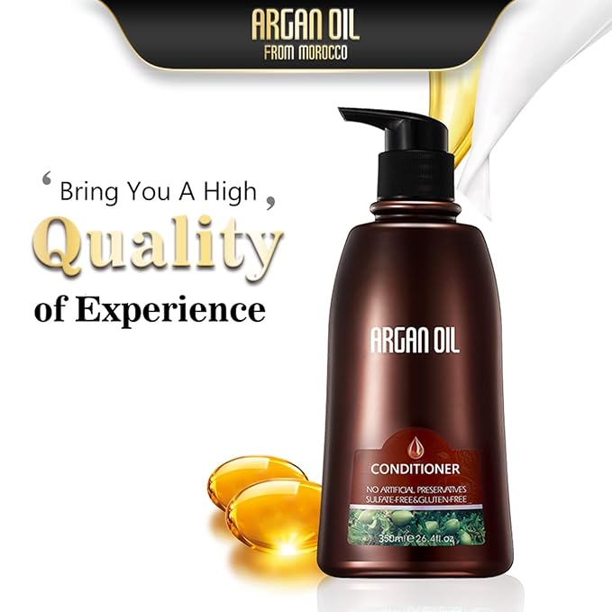 Moroccan Argan Oil Shampoo and Conditioner Sets with Hair Mask, Color Safe Smooth Add Shine Hair Treatment, UV Protection, Intense Moisturizing For Dry, Damaged, Frizzy,3 pack with Gift Box