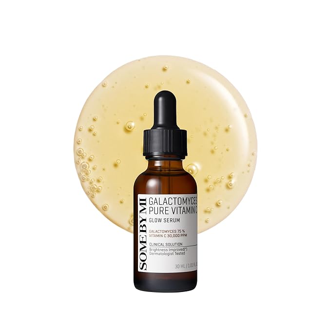 SOME BY MI Galactomyces Pure Vitamin C Glow Serum - 1.01Oz, 30ml - Korean Vitamin C Face Serum for Glow Glass Skin - Dark Spot Correcting Ampule with Brightening and Elasticity Care - Korean Skin Care