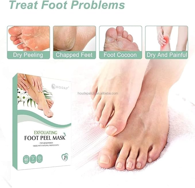 HODAF Foot Peel Mask 2 Pack Peeling Foot Mask - Repairs Heels & Removes Dry Dead Skin Baby Soft Feet - Men Women Exfoliating Foot Peel Mask for Dry Cracked Feet Callous Remover (Lavender)