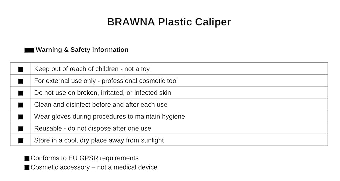 BRAWNA 5 Pcs Brow Pro Measuring Tool with Eyebrow Stickers - Double Scale Eyebrow Calipers Ruler for Microblading & Makeup Artists - Plastic - Gold