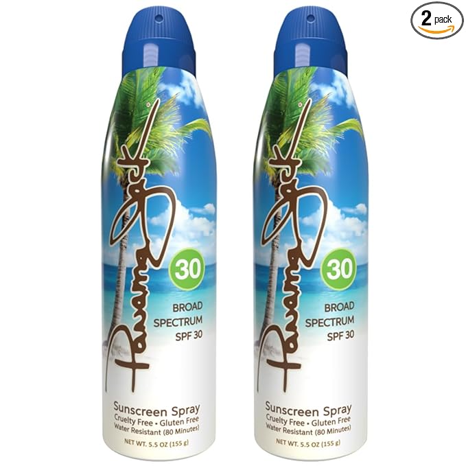 Panama Jack Continuous Spray Sunscreen - SPF 30, Broad Spectrum UVA/UVB Protection, PABA, Paraben, Gluten & Cruelty Free, Water Resistant (80 Minutes), 5.5 OZ