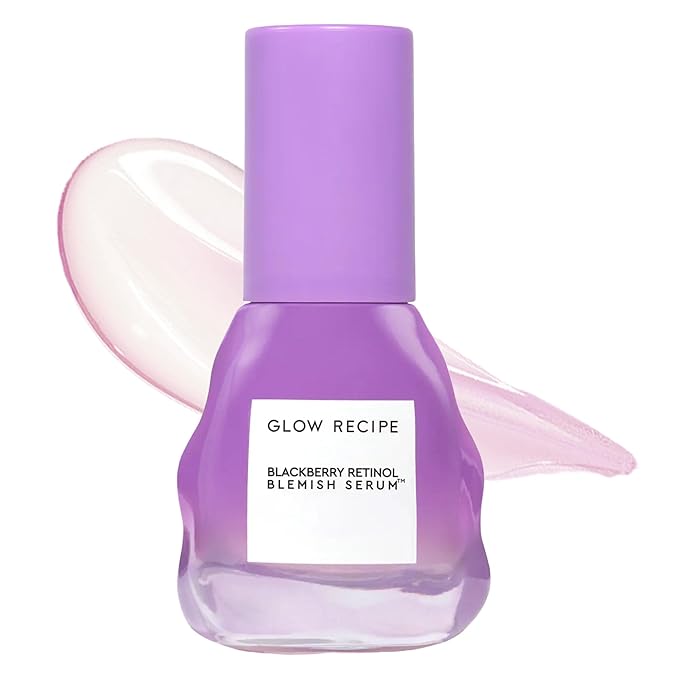 Glow Recipe Gentle Blackberry Retinol Serum, Korean Retinol Night Serum for Sensitive Skin, Triple Retinoids + Glycerin, Clarifying for Blemishes, Smooths Texture and Fine Lines (30ml)