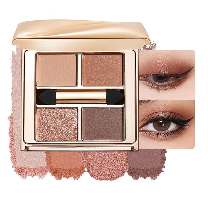 Warm Peach Brown Nude Eyeshadow Palette, Matte&Shimmer Eye Makeup for Natural Daily Looks and Soft Smokey Definition, Enhances Brown Hazel and Green Eyes with High-Pigment Blendable Long-Wear Formula