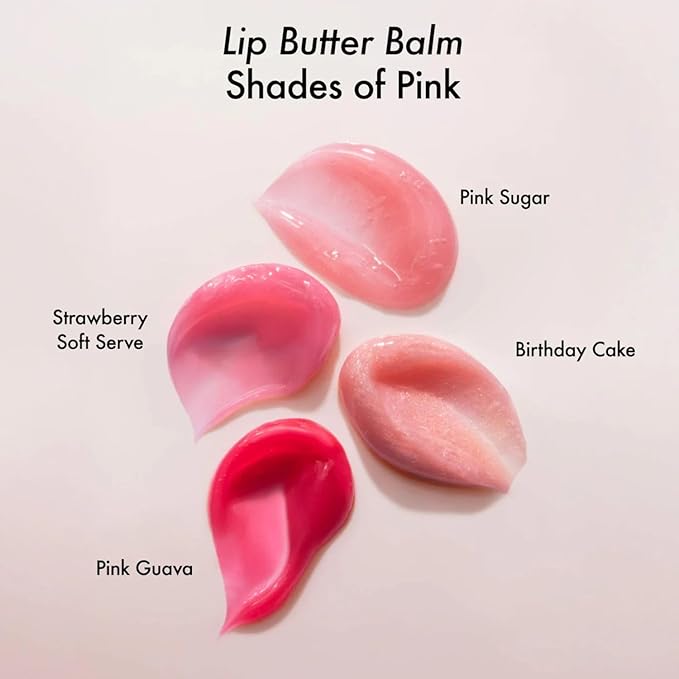 Summer Fridays Lip Butter Balm Sweet Pink Duo - Conditioning Tinted Lip Balm + Overnight Mask for Instant Shine + Color - With Hydrating Shea Butter - Strawberry Soft Serve + Birthday Cake (2 Count)