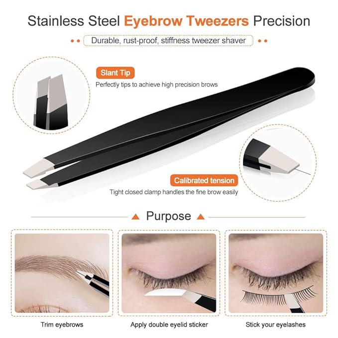 14 in 1 Eyebrow Razor Kit, Professional Dermaplane Face Razor for Women, Eyebrow Trimmer for Hair & Peach Fuzz Remover, Face Shavers for Women with Tweezers/Scissors/Clipper/Spoolie Brush