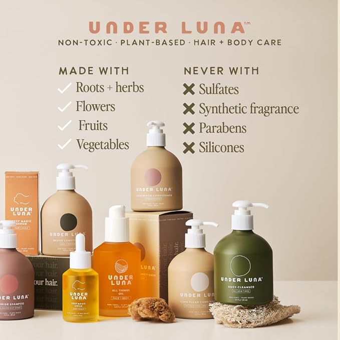 Under Luna Deep Magic Hair + Scalp Serum | Leave-In Hair Protectant & Dry Scalp Treatment | Smooths Frizz, Supports Scalp Comfort | Silicone-Free, Vegan, Plant-Based | 2.45 fl oz