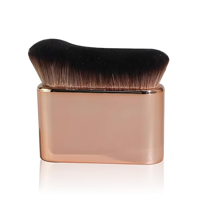 Self Tanner Brush, Kabuki Foundation Body Makeup Brush for Face and Body, Body Shimmer Brush with Ultra-Soft Dense Bristles for Applying Tanning Mousse, Lotion, Bronzer, and Foundation (Rose Gold)