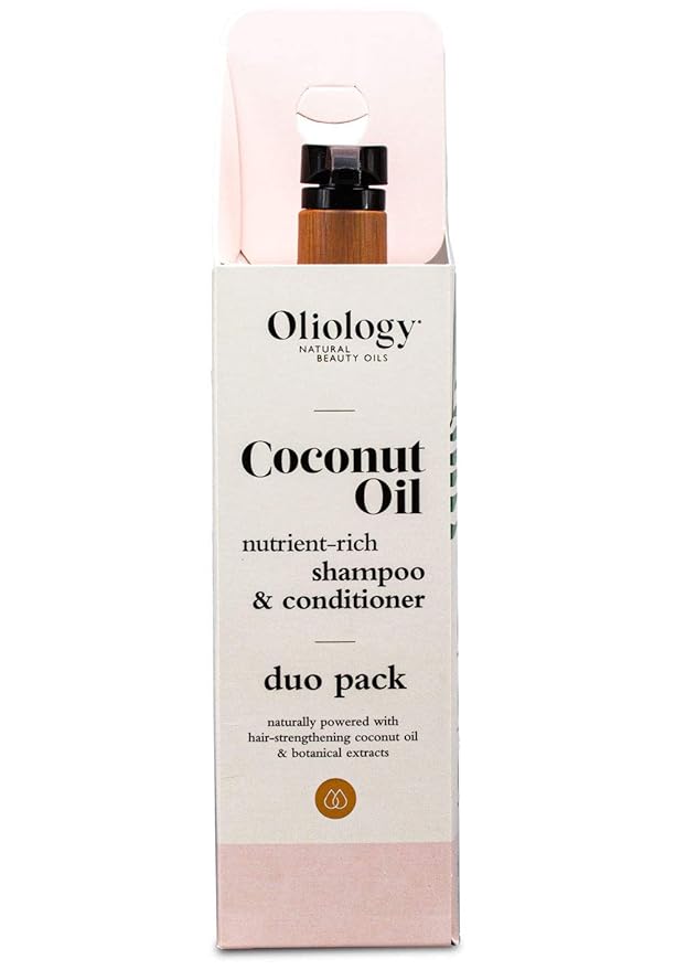 Oliology Nutrient Rich Coconut Oil Shampoo & Conditioner Combo Pack - Helps Restore Damaged Hair | Provides Intense Shine | Moisturizing | & Paraben Free (32oz)