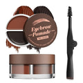 Dual Color Eyebrow Pomade for Women 2-in-1 Waterproof & Sweatproof Brow Gel with Foldable Dual-Ended Brush - Natural Looking, Long Lasting, All-Day Wear for Beginners (Light Brown+Black)