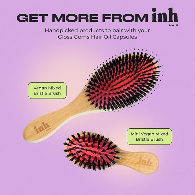 INH Hair Gloss Gems - Lightweight Hair Oil Perfume Capsules for Dry, Damaged, or Frizzy Strands, Smoothing Anti Frizz Shine Serum with Argan & Batana Oil, Vegan Leave In Treatment, 35 Capsules