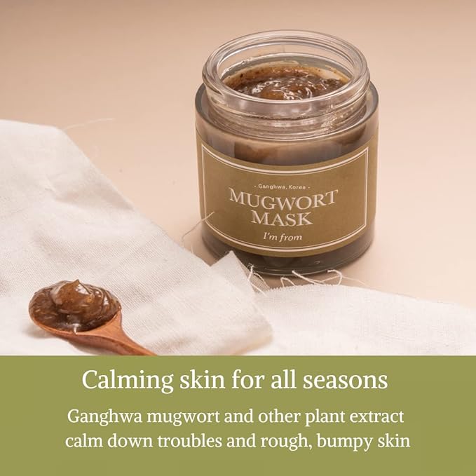 I'm from Mugwort Mask Cooling, Fast Soothing Wash Off Face Mask, Korean Facial Skincare 1.01 Fl Oz