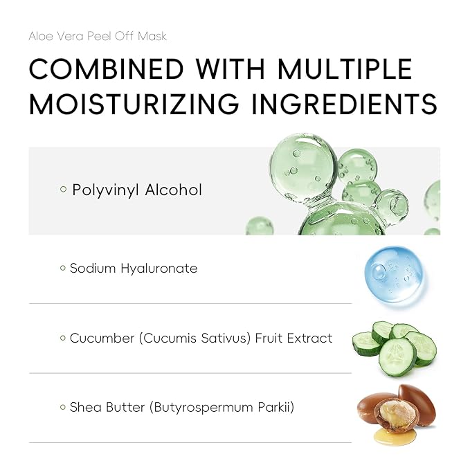 Aloe Vera Peel Off Jelly Face Mask, Exfoliating Hydro Jelly Masks for Facials, Moisturizing, Refreshing, Pores Cleansing, Oil Control, Soothes & Strengthens Skin Barrier for All Skin Types