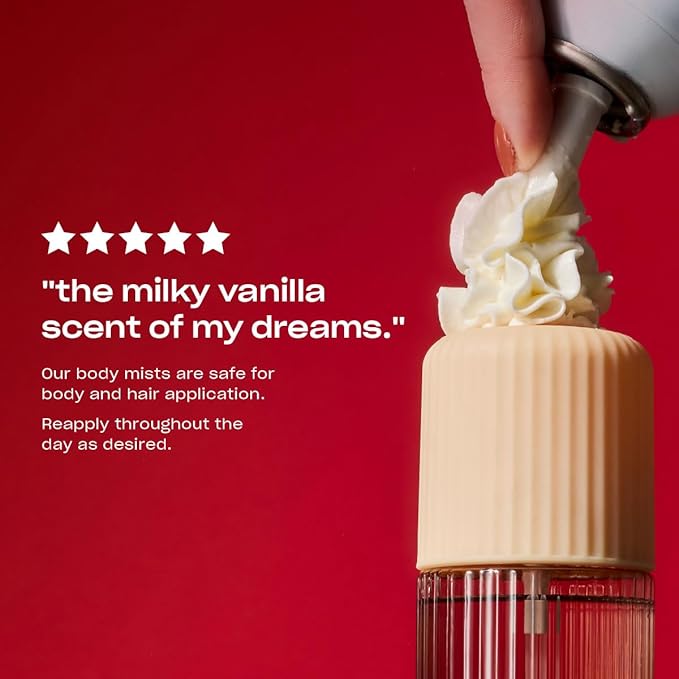 Snif Extra Whip Body Mist 2.5oz, Gourmand Vanilla Musk Fragrance Mist for Body & Hair, Icing Sugar, Whipped Cream & Sandalwood, Clean, Vegan, Cruelty Free