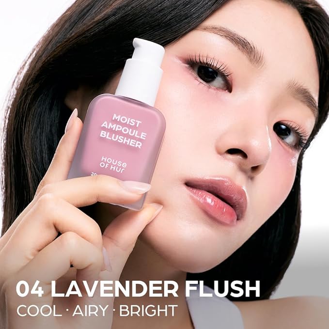 House of Hur Moist Ampoule Blusher with 50% Moisture Essence | Hydrating & Long-Lasting Blush | 0.68fl.oz (9 Shades) - Lavender Flush