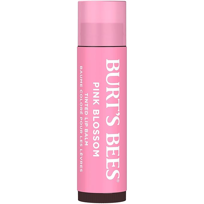 Burt's Bees Lip Tint Balm, Mothers Day Gifts, with Long Lasting 2 in 1 Duo Tinted Balm Formula, Color Infused with Deeply Hydrating Shea Butter for a Natural Buildable Finish, Pink Blossom (2-Pack)