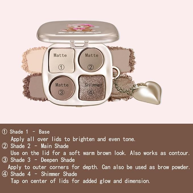 Mini Neutral Nude Cool-Toned Eyeshadow Palette with Mirror – Matte&Shimmer High-Pigment,Blendable Long-Lasting Waterproof Mini Smokey Eye&Contour Palette for Natural Makeup, Paleta de Sombras de Ojos