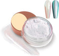 Allstarry Unicorn Chrome Nail Powder, Aurora Mermaid Iridescent White Pearl Nail Chrome Powder Pigment Glitter Fairy Dust for Nail Art, Manicure, Gel Nail Polish - Spring Moonlight