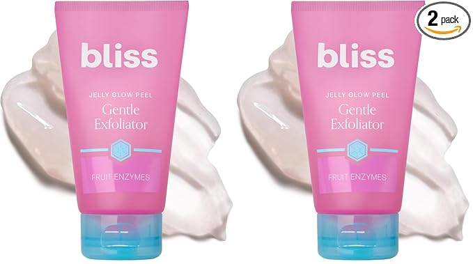 Bliss Jelly Glow Peel™ Gentle Non-Abrasive Cleanser and Exfoliator With Fruit Enzymes - 4 Oz - Nourishes and Hydrates Skin - Clean - Vegan & Cruelty Free (Pack of 2)