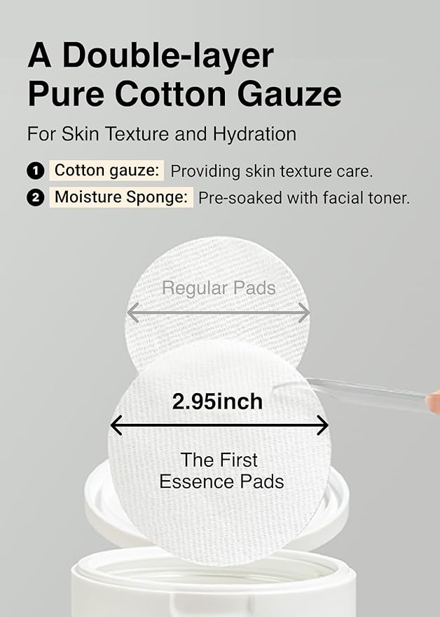 MISSHA Time Revolution The First Essence Toner Pads (75 pads) - Exfoliating Pads Enhanced with AHA, Moisturizing, Larger Size, Advanced Ferment Absorption