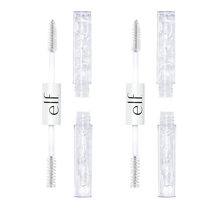 e.l.f. Clear Lash & Brow Mascara Gel, Dual-Sided Flexible Hold, Long-Lasting Clear Formula for Natural-Looking Brows & Defined Lashes