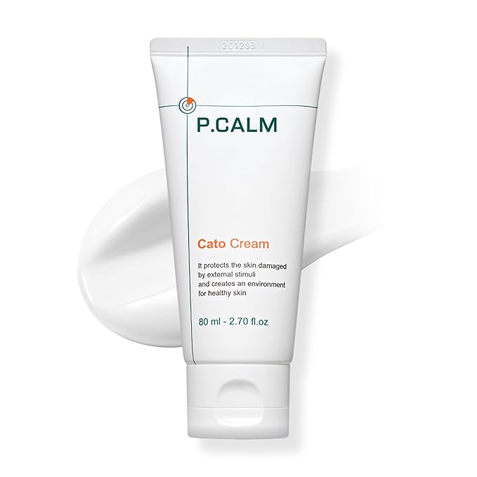 P.CALM Cato Cream | Glutathione & Centella Asiatica for Barrier Repair, Moisturizer for Blemish Marks & Deep Hydration, Daily Face Cream for Sensitive Skin | Korean Vegan Skincare, 80ml / 2.70 fl.oz