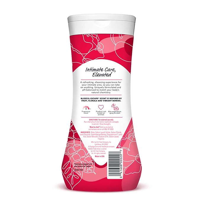 Summer's Eve Blissful Escape All-Over Daily Feminine Wash, pH-Balanced Body Wash for Women, Removes Vaginal Odor and Refreshes, 15 Fl Oz (Pack of 2)