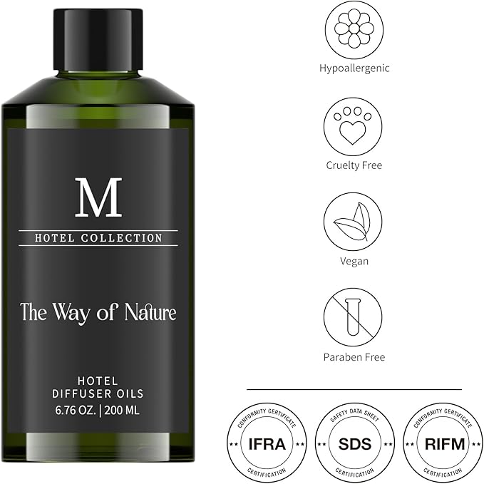 Hotel Collection Diffuser Oil-The Way of Nature, 6.76 Fl Oz (200ml), Home Luxury Aroma & Hotel Fragrance Diffuser Oil for Aromatherapy Bigger Bottle& Longer Lasting