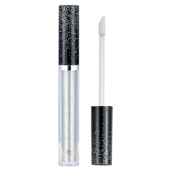 Liquid Eyeshadows, Long-lasting Liquid Glitter-Eyeshadows Colorful Eye Shadows for Eye-Makeup (Silver)
