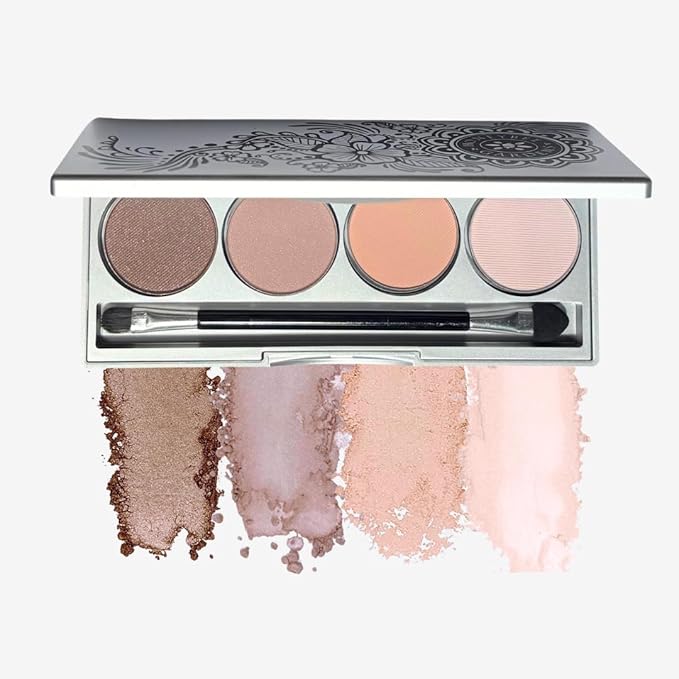 Honeybee Gardens Skinny Dip Eye Shadow Palette, 4 Highly Pigmented Shades, Long-Lasting Luxe Finish, Vegan, Cruelty-Free, Gluten-Free, Paraben-Free, 1.3g Each