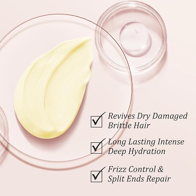 Tgideas Smooth Hydrating Hair Mask， Strengthening Shampoo ， For Dry Damaged Hair, Deep Conditioning Treatment Keratin Hair Mask,Repairs & Strengthens All Hair Types