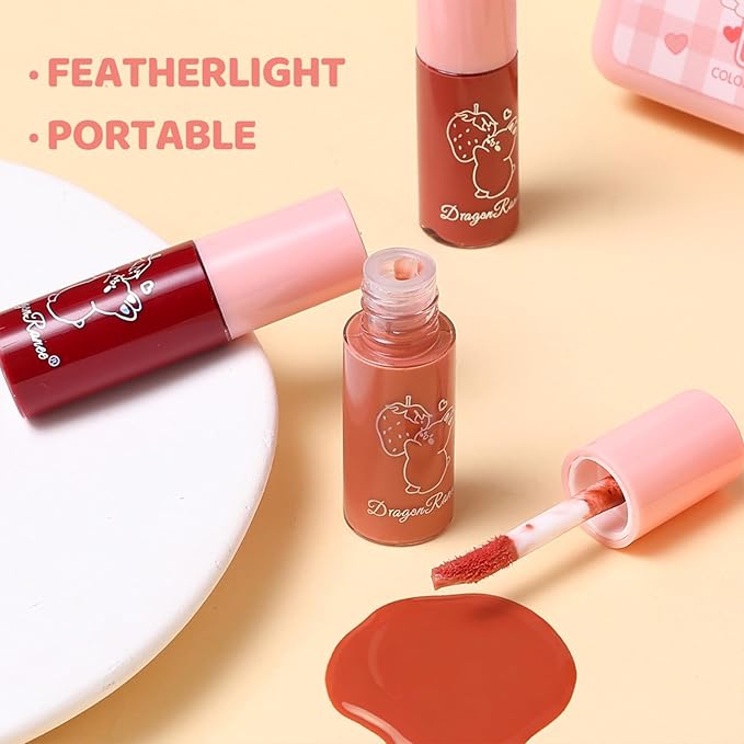Eakroo 6 Colors Lip Gloss Set, Hydrating Korean Lip Gloss for Women, Non-Sticky Lip Oil Stain, Lip Stain Long Lasting Waterproof, Shiny Lip Gloss for Lip Makeup and Gifts, High Pigment, Vivid Color